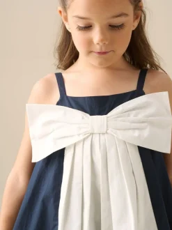 Angel & Rocket Blue Libby Navy Bow Front Dress