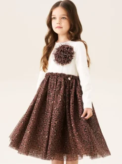 Angel & Rocket Cream Carrie Corsage Mesh Dress