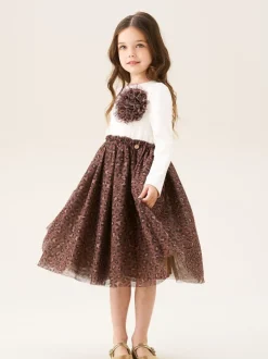 Angel & Rocket Cream Carrie Corsage Mesh Dress