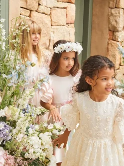 Angel & Rocket Cream Delphine Embellished Swing Dress