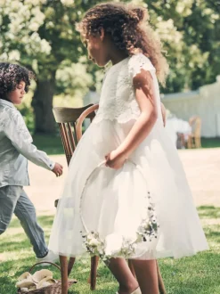 Angel & Rocket Cream Esme Lace Bodice Dress