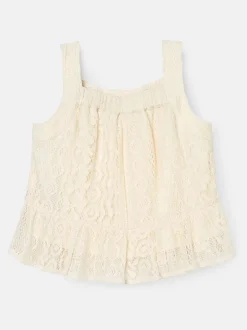 Angel & Rocket Cream Kinsley Jersey Crochet Top