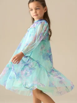 Angel & Rocket Green Beatrice Mesh Frill Dress