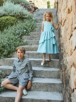 Angel & Rocket Green Lourdes Corsage Waist Dress