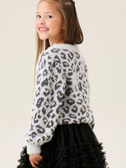 Angel & Rocket Grey Ginny Leopard Print Eyelash Jumper