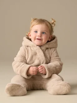 Angel & Rocket Natural Quinn Faux Fur Pramsuit