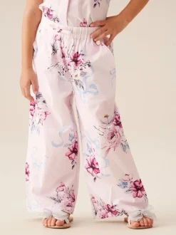 Angel & Rocket Pink Cleo Floral Wide Leg Trousers