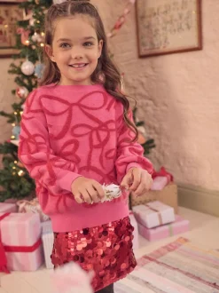 Angel & Rocket Pink Livia Bow Eyelash Jumper