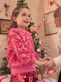 Angel & Rocket Pink Livia Bow Eyelash Jumper