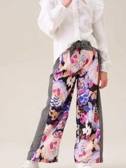 Angel & Rocket Purple Fleur Printed Wide Leg Trousers