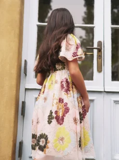 Angel & Rocket White Verity Flower Sequin Dress