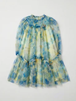 Angel & Rocket Yellow Beatrice Mesh Frill Dress