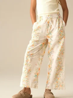Angel & Rocket Yellow Primrose Floral Print Tie Waist Trousers