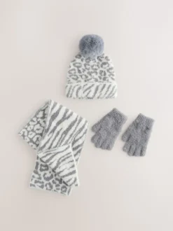 Animal Beanie Gloves And Scarf Set (3-16yrs)