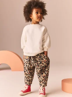 Animal Leopard Print Textured Barrel Leg Trousers (3mths-7yrs)