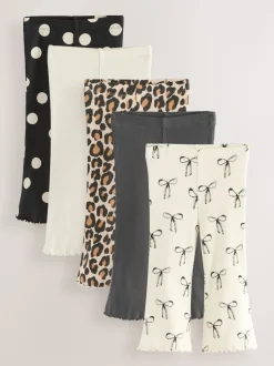 Animal Print Flared Leggings 5 Pack (3mths-7yrs)