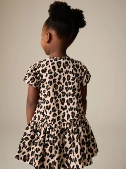 Animal Print Short Sleeve Cotton Dress (3mths-8yrs)