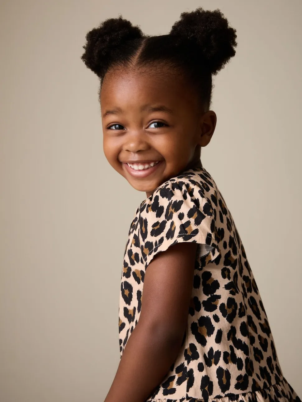 Animal Print Short Sleeve Cotton Dress (3mths-8yrs)