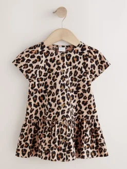 Animal Print Short Sleeve Cotton Dress (3mths-8yrs)