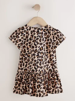 Animal Print Short Sleeve Cotton Dress (3mths-8yrs)