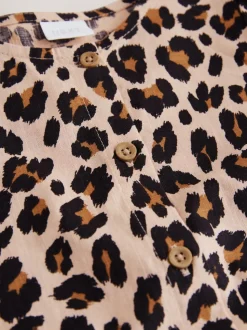 Animal Print Short Sleeve Cotton Dress (3mths-8yrs)