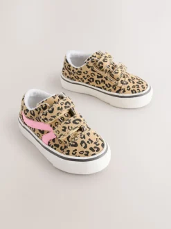 Animal Print Wide Fit (G) Touch Fastening Trainers