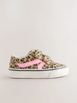 Animal Print Wide Fit (G) Touch Fastening Trainers