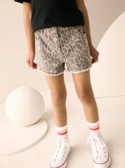 Animal Regular Length Frayed Edge Denim Shorts (3-16yrs)