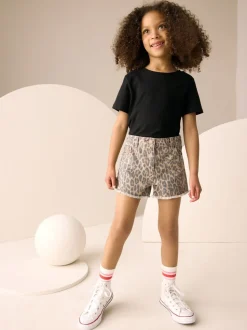 Animal Regular Length Frayed Edge Denim Shorts (3-16yrs)