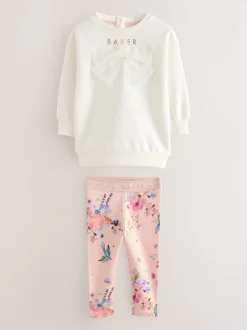 Baker by Ted Baker 2 Piece Longline Bow Sweat and Floral Leggings Set