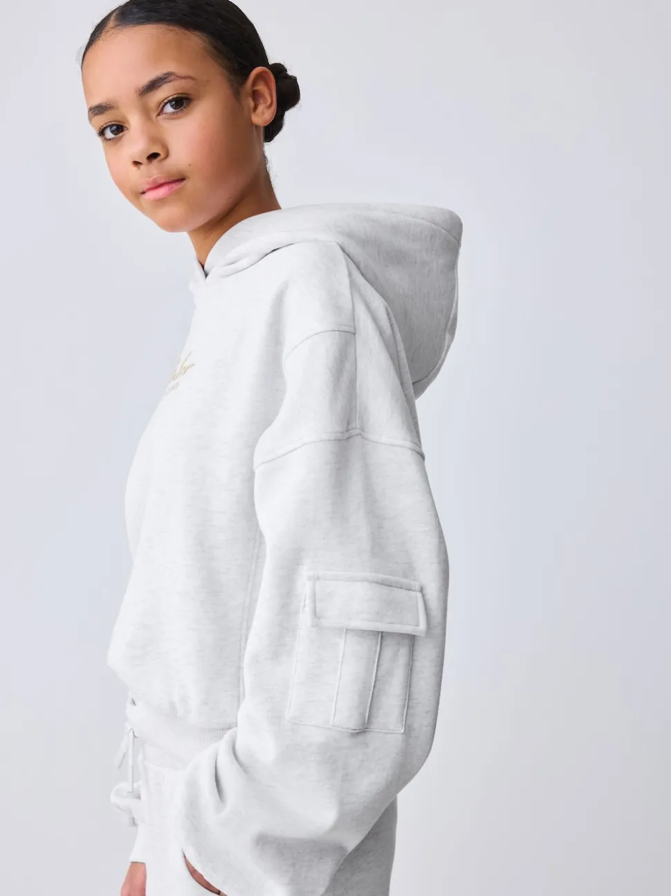 Baker by Ted Baker 2 Piece Grey Marl Graphic Hoodie & Cargo Joggers Set