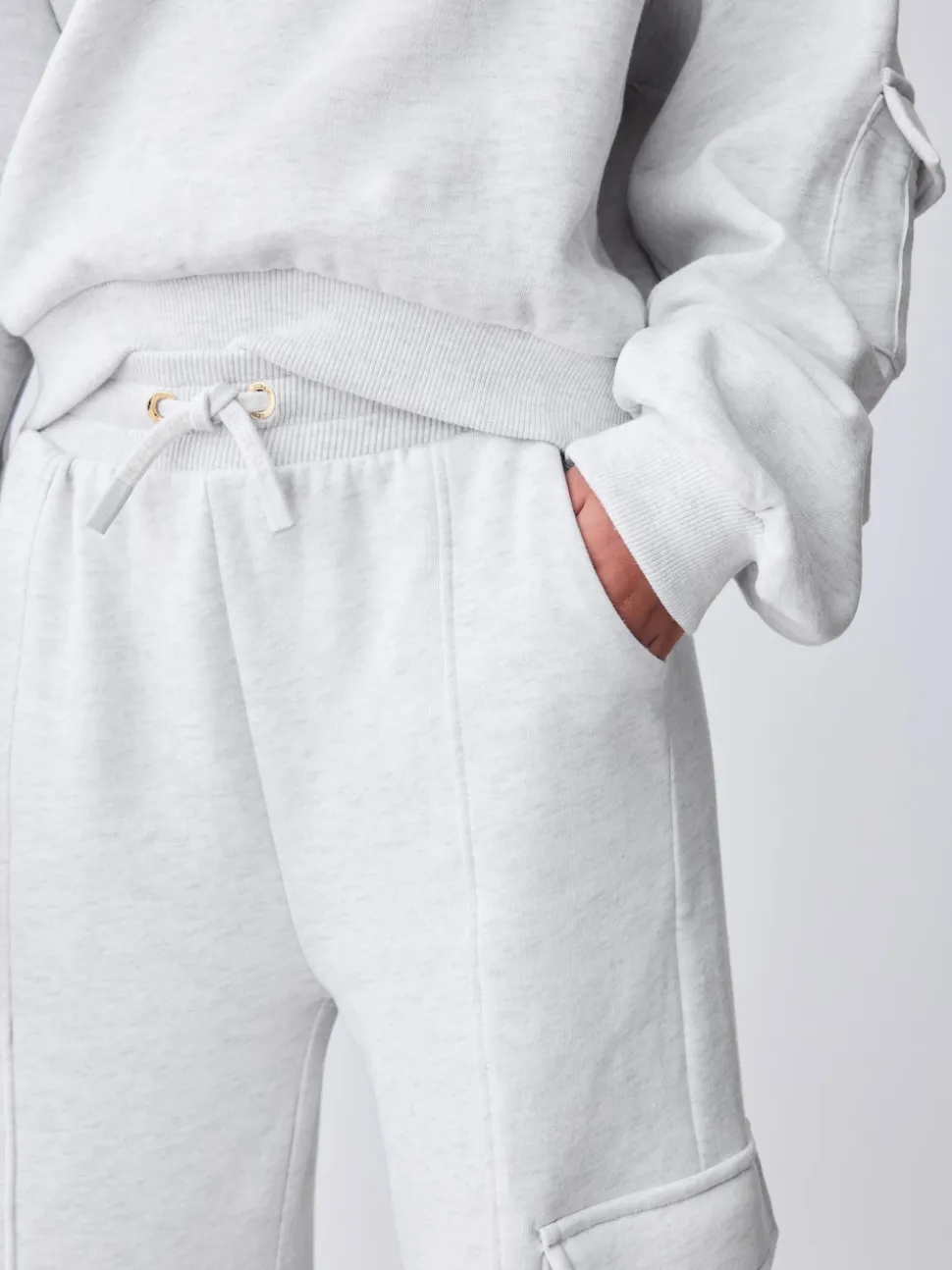 Baker by Ted Baker 2 Piece Grey Marl Graphic Hoodie & Cargo Joggers Set