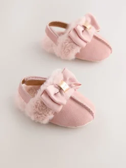 Baker by Ted Baker Baby Girls Faux Fur Trim Padders Mules