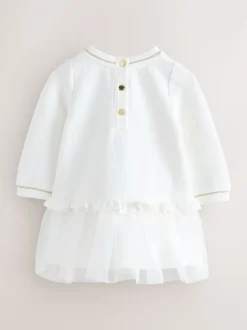 Baker by Ted Baker Jacquard Embossed Mesh Hem Dress