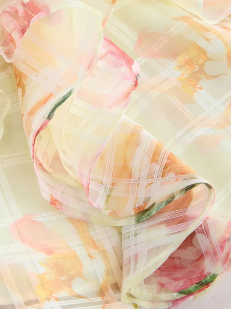 Baker by Ted Baker Yellow Burnout Organza Cap Sleeve Floral Dress