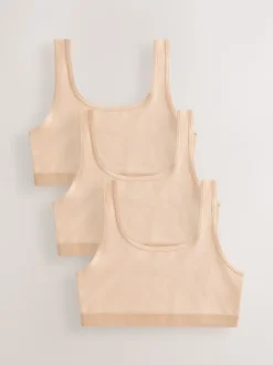 Beige Scoop Crop Tops 3 Pack (5-16yrs)