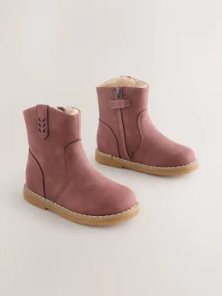 Berry Pink Ankle Western Boots