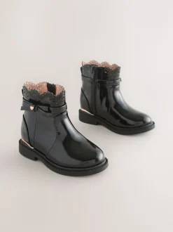 Black Chelsea Bow Ankle Boots