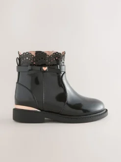 Black Chelsea Bow Ankle Boots