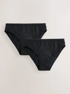 Black Light Period Bikini Briefs 2 Pack (7-16yrs)