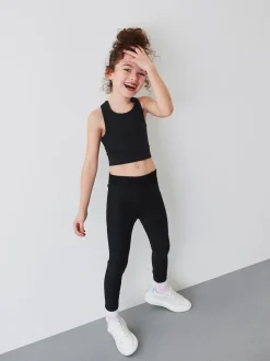 Black Sports Crop Top (5-16yrs)
