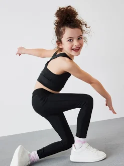 Black Sports Crop Top (5-16yrs)