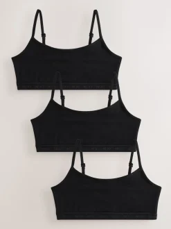 Black Strappy Crop Tops 3 Pack (5-16yrs)