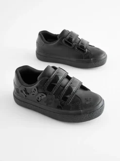 Black 2V Butterfly School Trainers