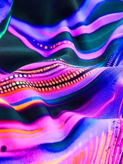 Black/Pink/Purple Swirl Double Strap Swimsuit (3-16yrs)