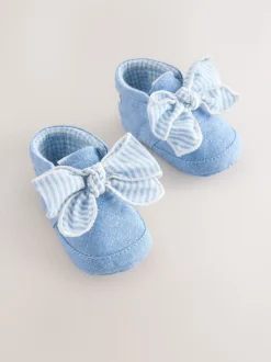 Blue Baby Floral Print Boots (0-18mths)