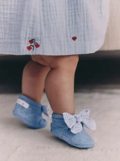 Blue Baby Floral Print Boots (0-18mths)