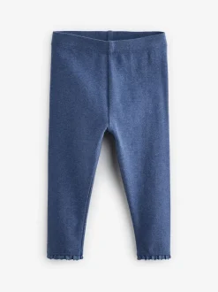 Blue Denim Lace Trim Leggings (3mths-7yrs)