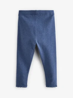Blue Denim Lace Trim Leggings (3mths-7yrs)