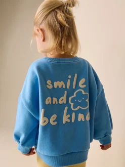 Blue Flower Crew Neck Sweatshirt (3mths-7yrs)